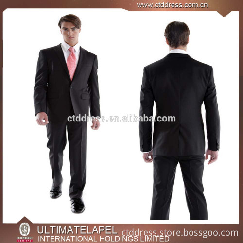 Custom Tailored Slim Fit Super Fine 140s Wool Black Men Suit for Wedding
